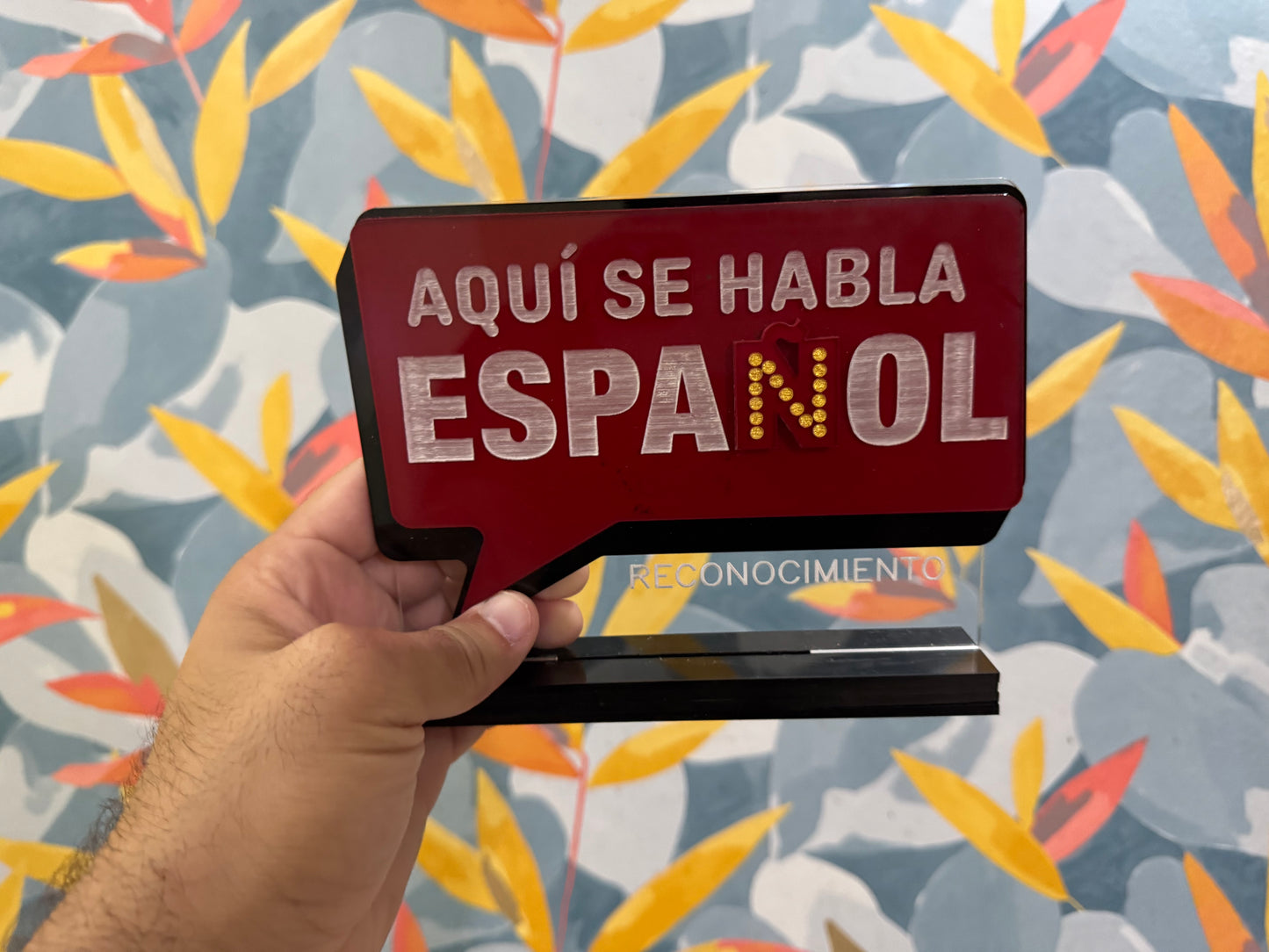 Placa personalizada de reconocimiento en acrilico