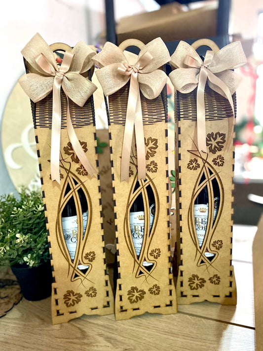 Vineras Personalizadas para regalo de madera con Lazo