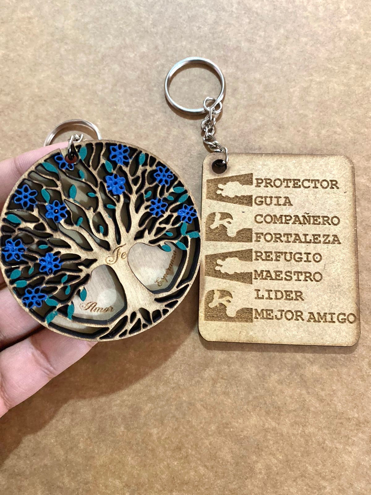 Llavero personalizado madera dia del padre