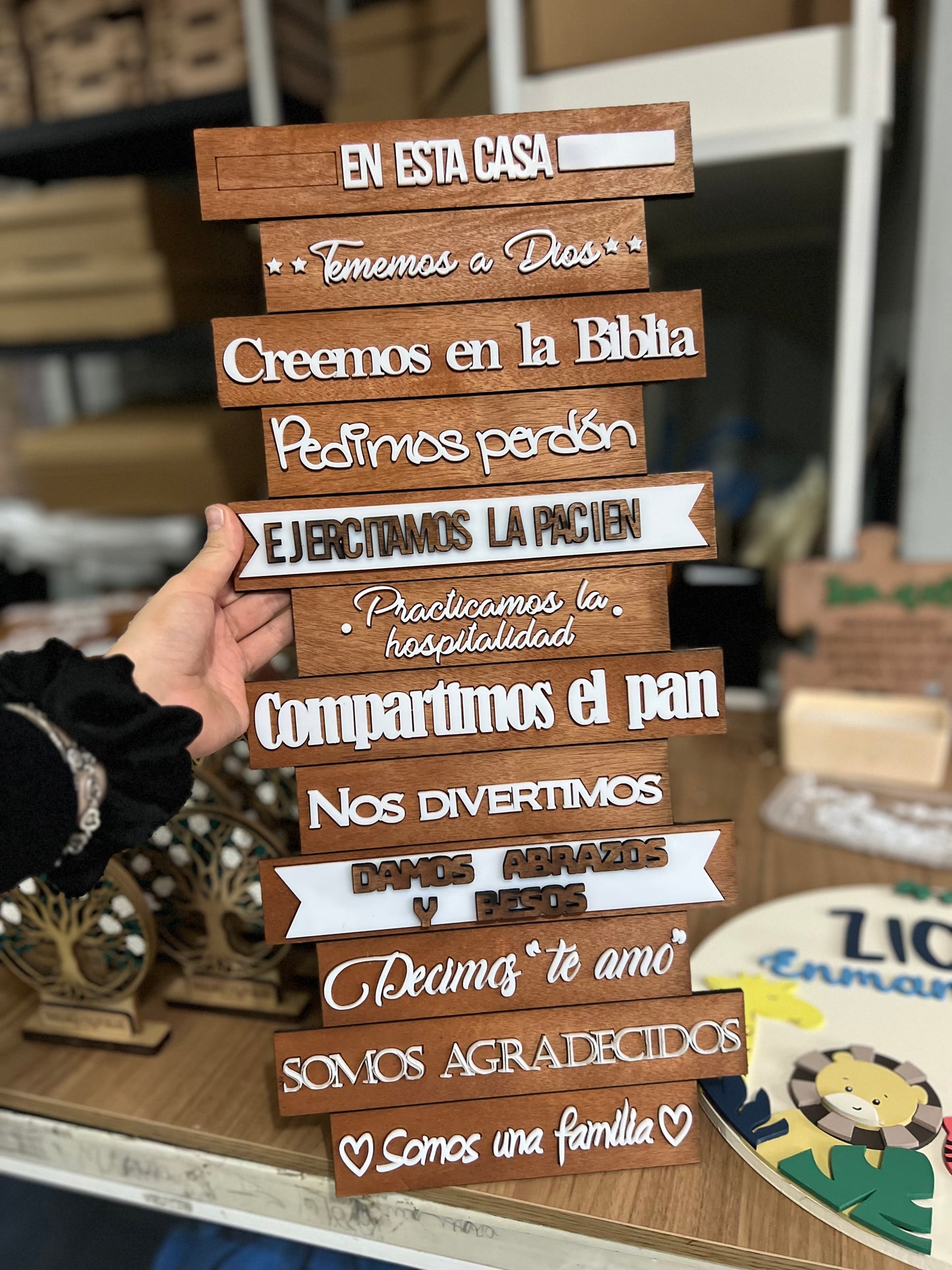 Letrero en madera personalizado con frase