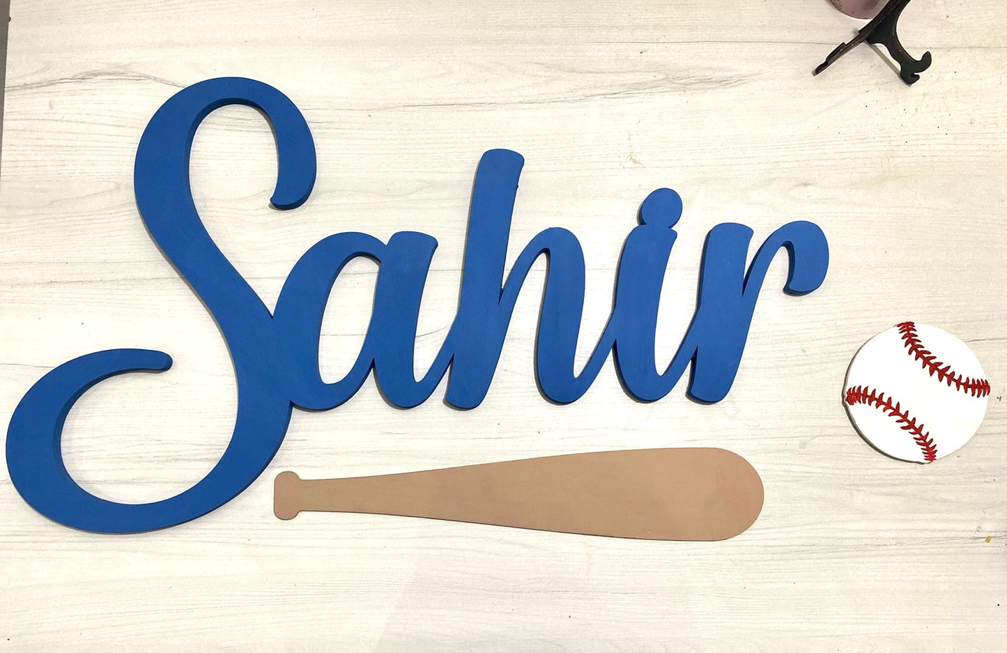 Nombre personalizado con temática de béisbol de pared para habitación de niño
