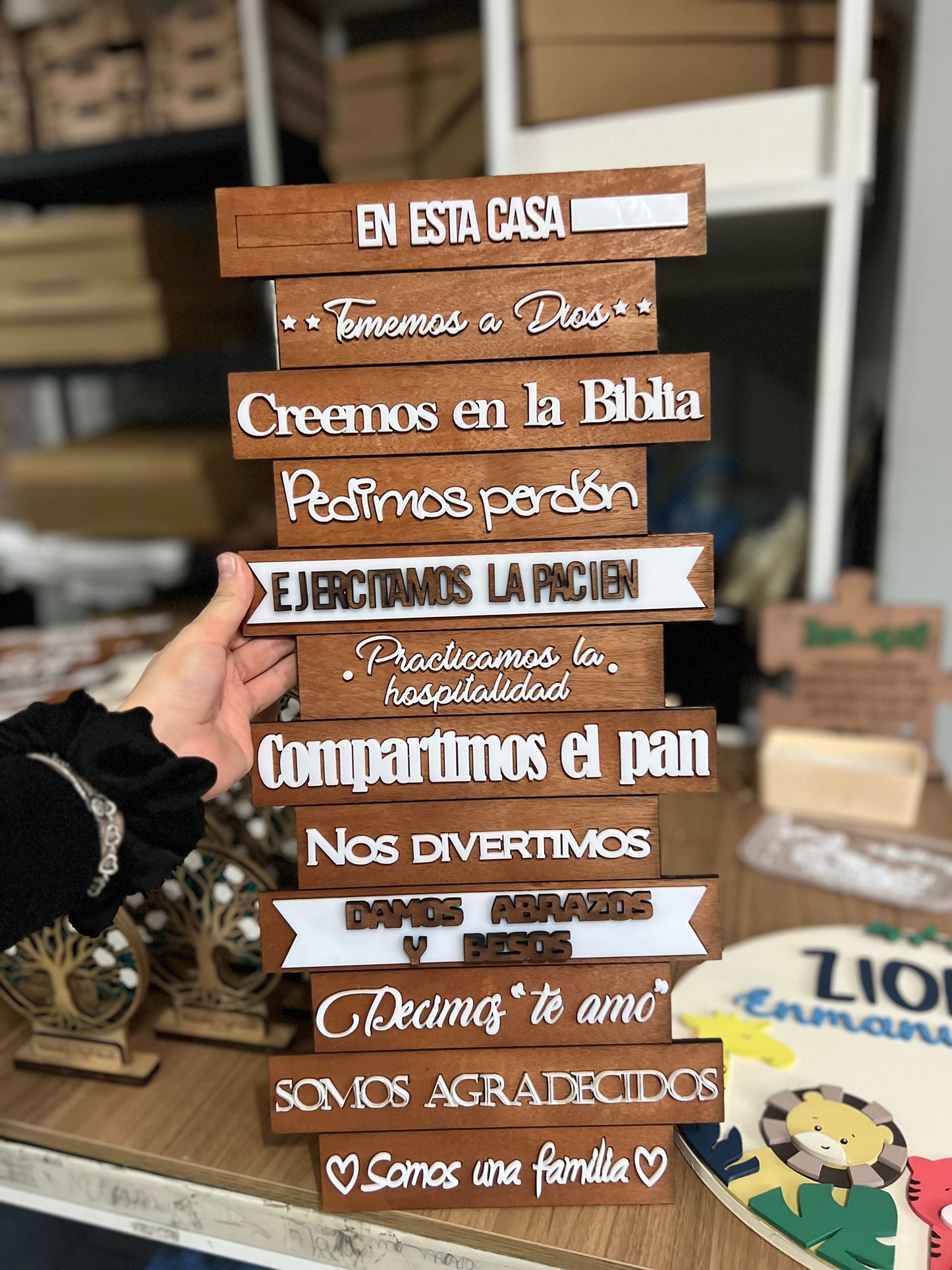 Letrero en madera personalizado con frase