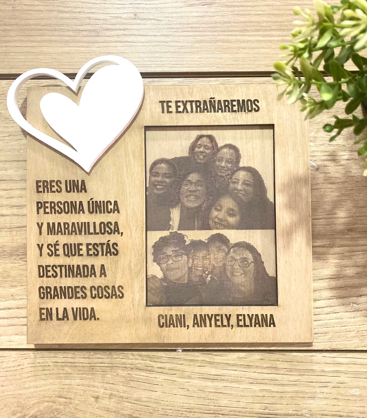 Porta retrato personalizado Relieve corazón