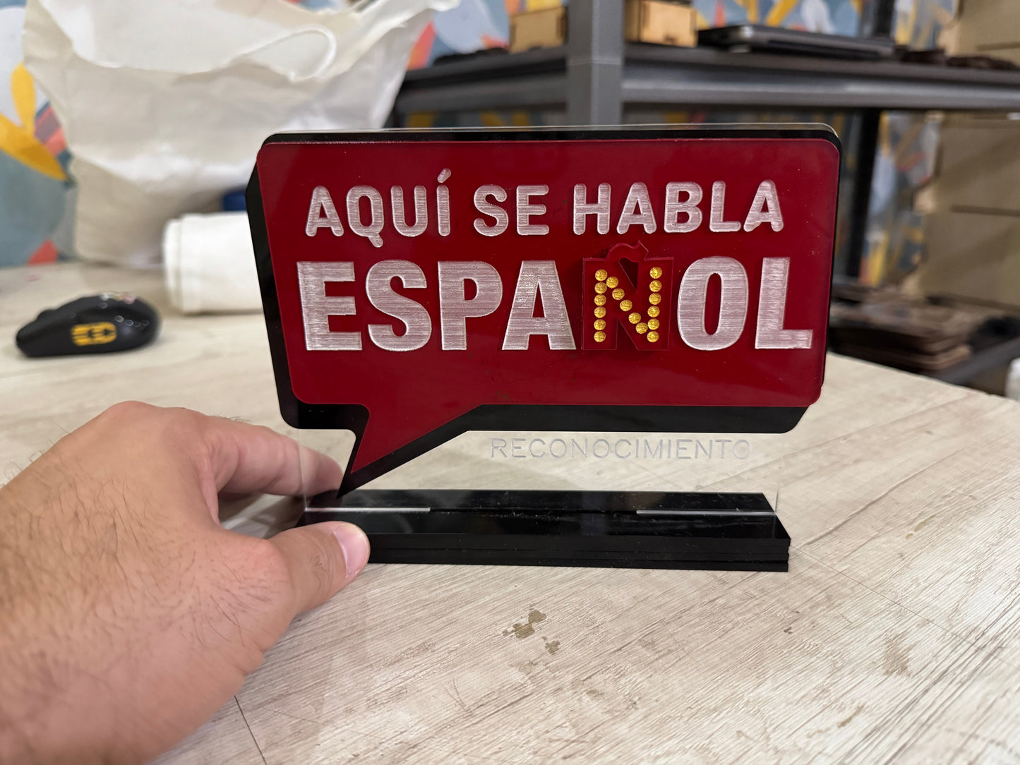 Placa personalizada de reconocimiento en acrilico