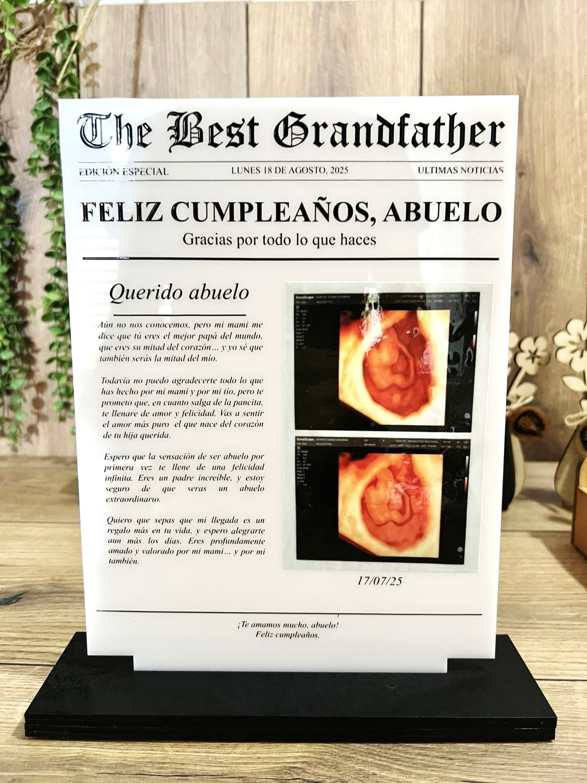 Cumpleaños regalo personalizado acrilico