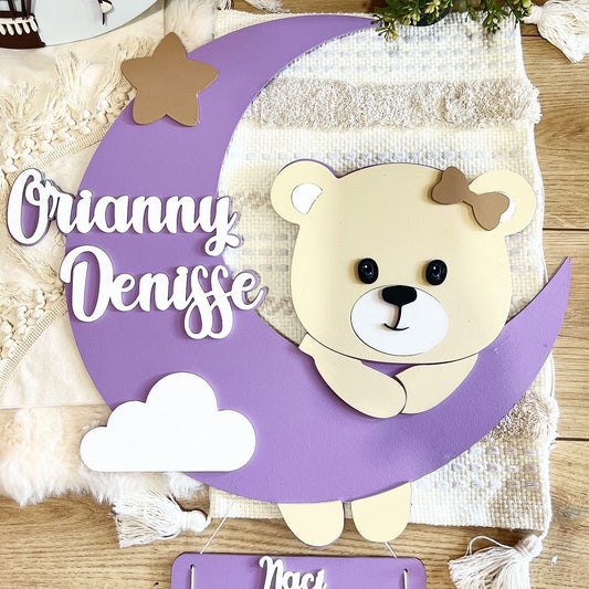 Regalo personalizado bebe recien nacido oso