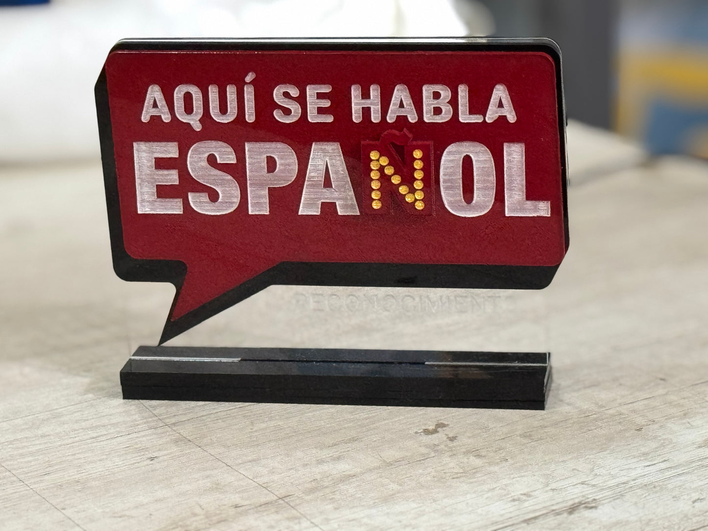 Placa personalizada de reconocimiento en acrilico