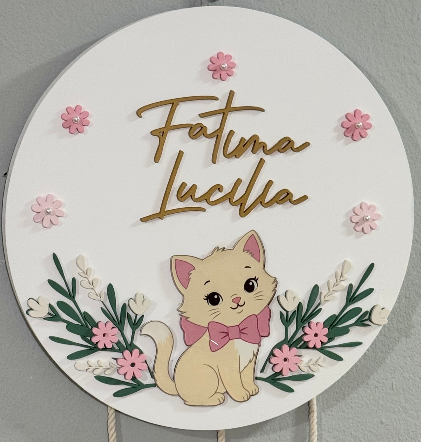 Colgante con gatito para niña