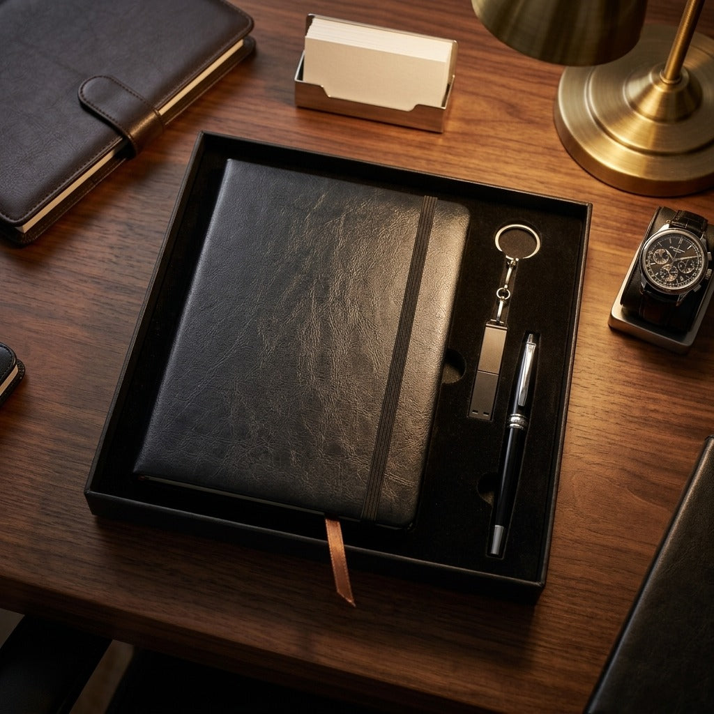 Libreta llavero y lapicero set en leather