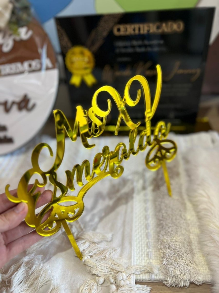 Adorno y topper para pastel de acrílico personalizado Santo Domingo - Felt Craft RD