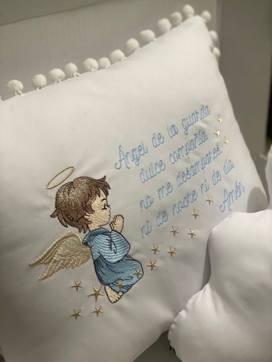 Almohadas bordadas personalizadas con frase juego de 2 - Felt Craft RD