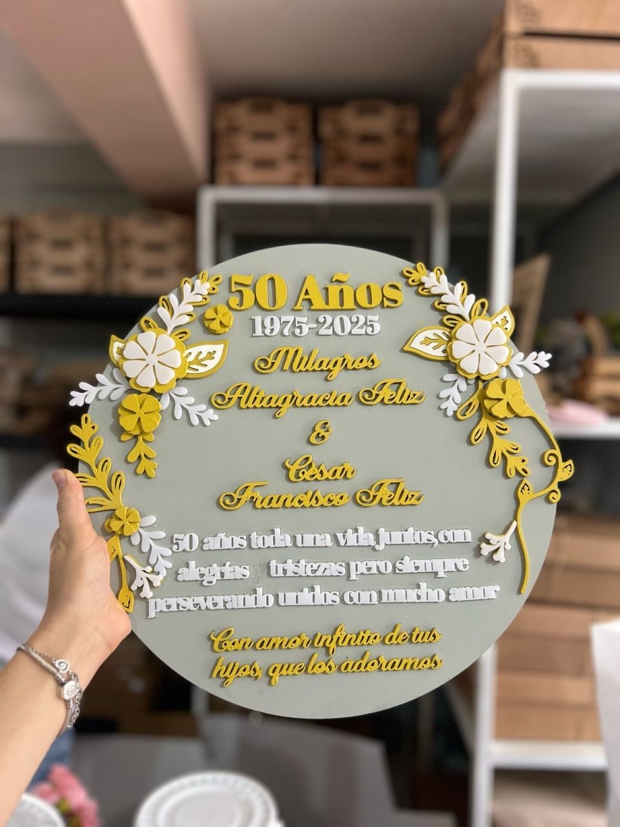 Aniversario de boda 50 souvenir personalizado - Felt Craft RD
