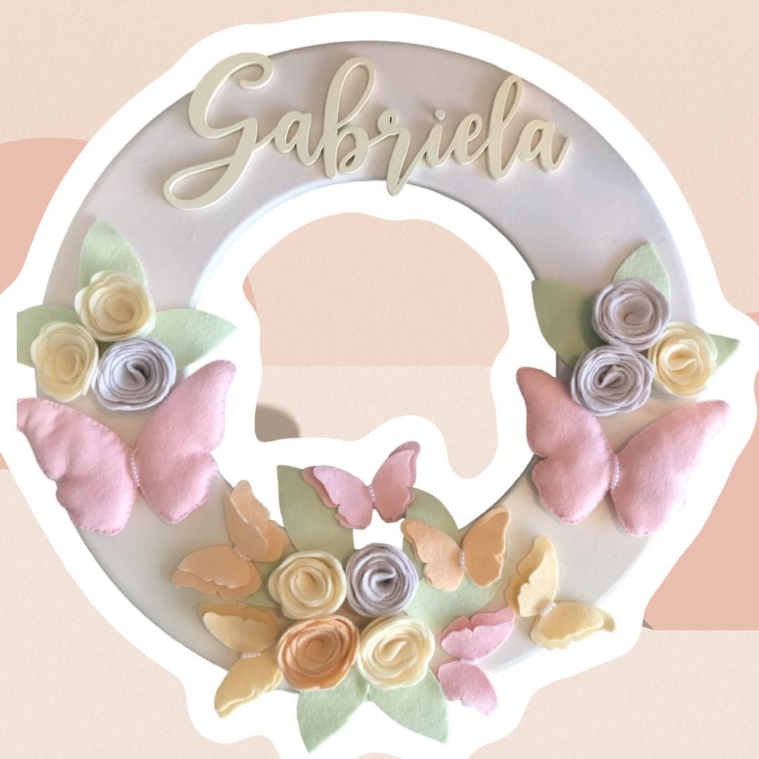 Butterflies felt nursery decor hanger - Felt Craft RD