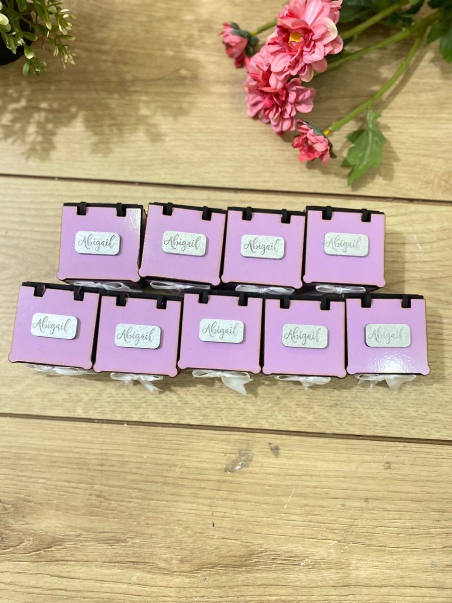 Cajitas de color personalizadas para bautizos y eventos en madera Santo Domingo - Felt Craft RD