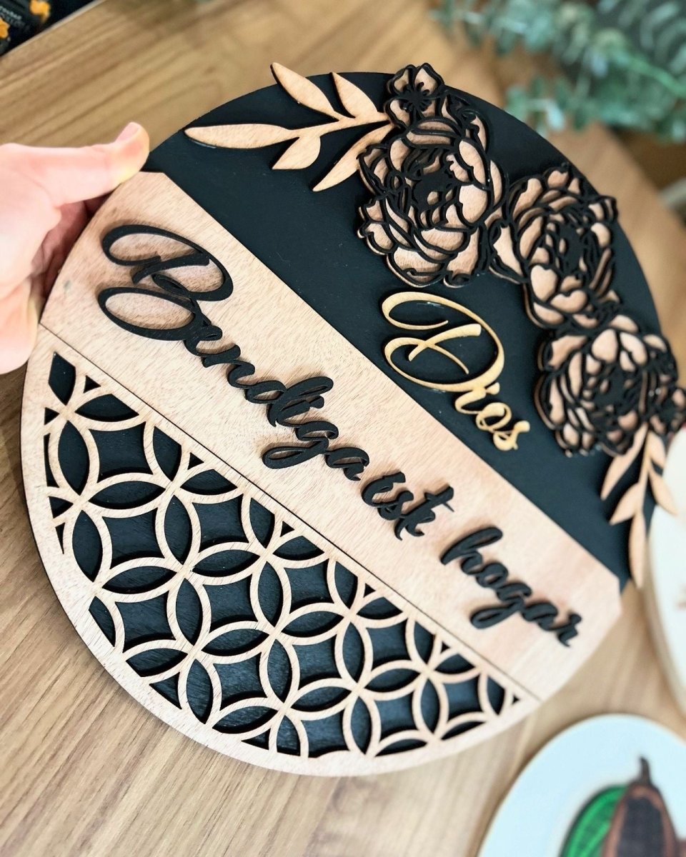 Casa puerta colgante personalizado en madera - Felt Craft RD