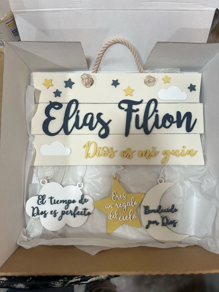 Colgante de bebe para puerta estrella y luna - Felt Craft RD