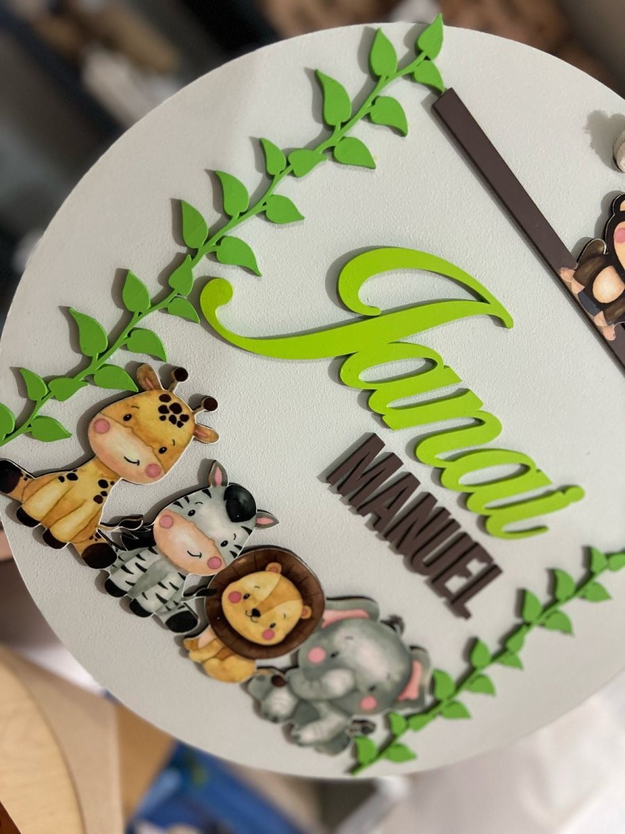 Colgante de puerta safari personalizado - Felt Craft RD