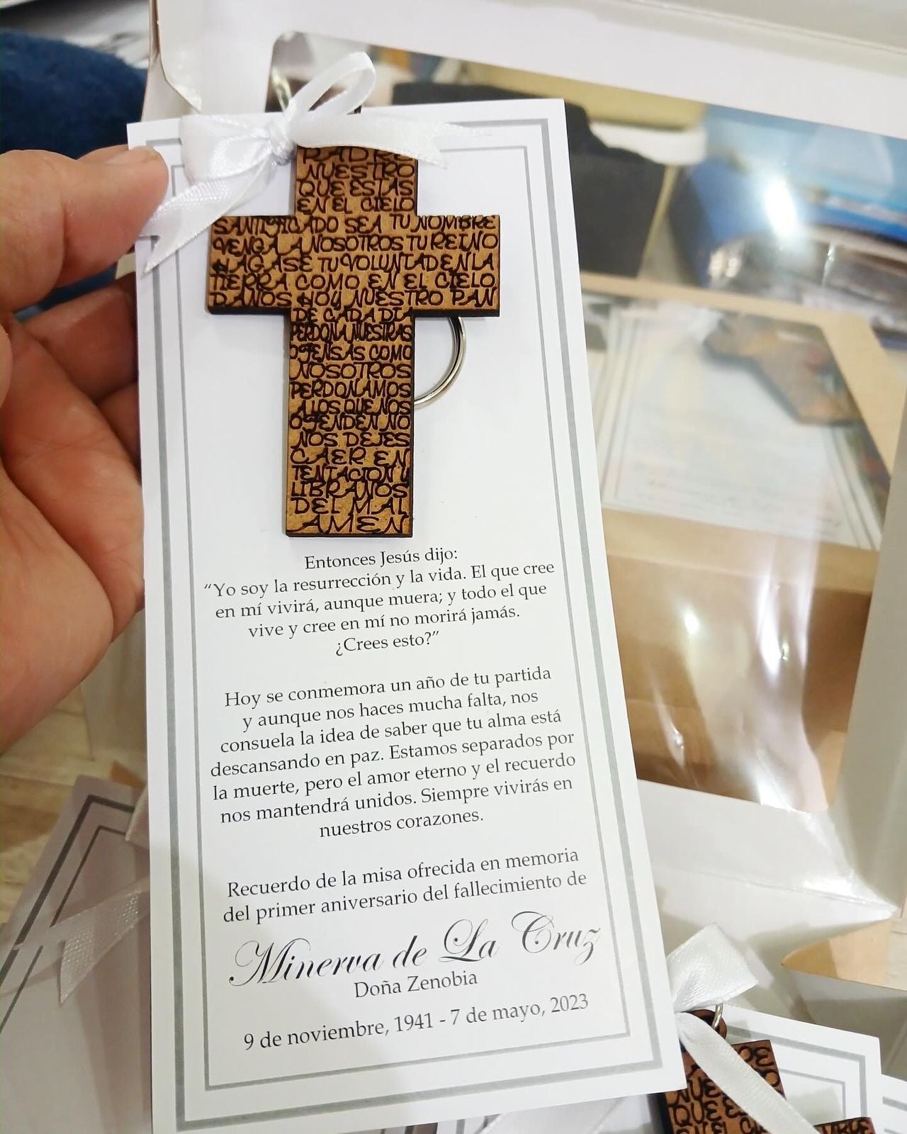 Souvenir de invitación para bautizo personalizado en Santo Domingo