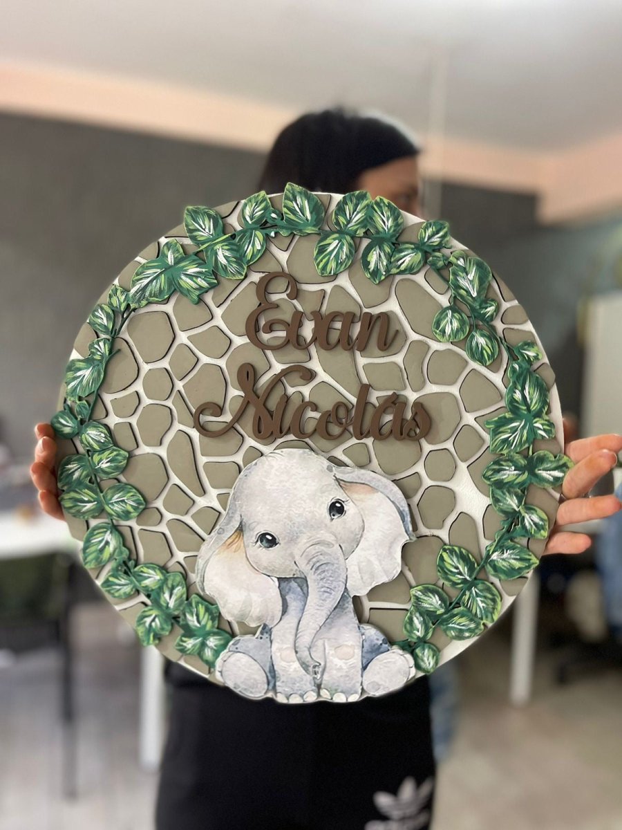 Glam Elephant Baby Boy Nursery Decor - Felt Craft RD