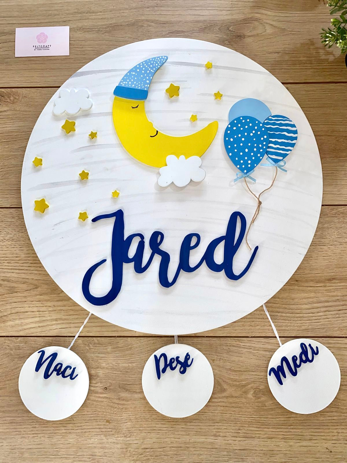 Sleepy Moon Globes Baby Girl Mobile Hanger