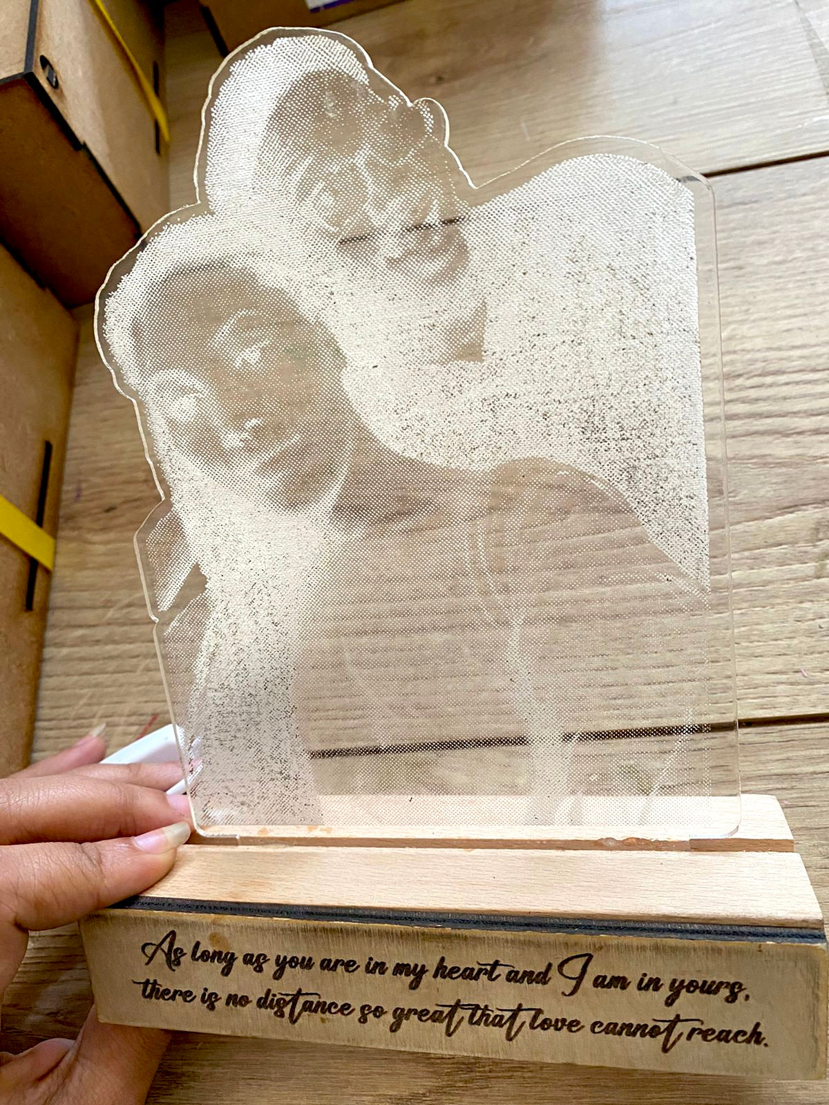 Lámpara LED personalizada en acrílico para niños