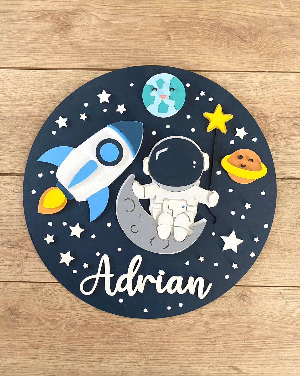 Bebé cohete astronauta bebé niño pared colgando