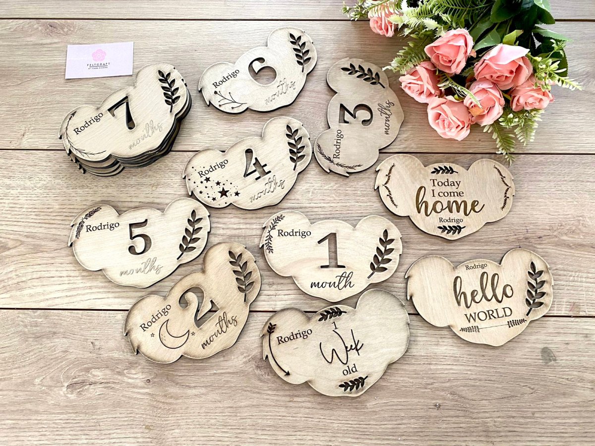 Koalas Tags for baby months Girl Boy - Felt Craft RD