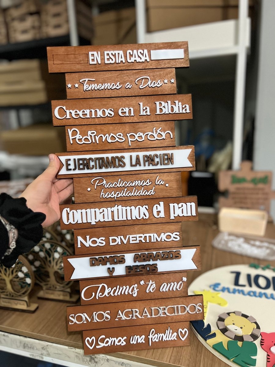 Letrero en madera personalizado con frase - Felt Craft RD