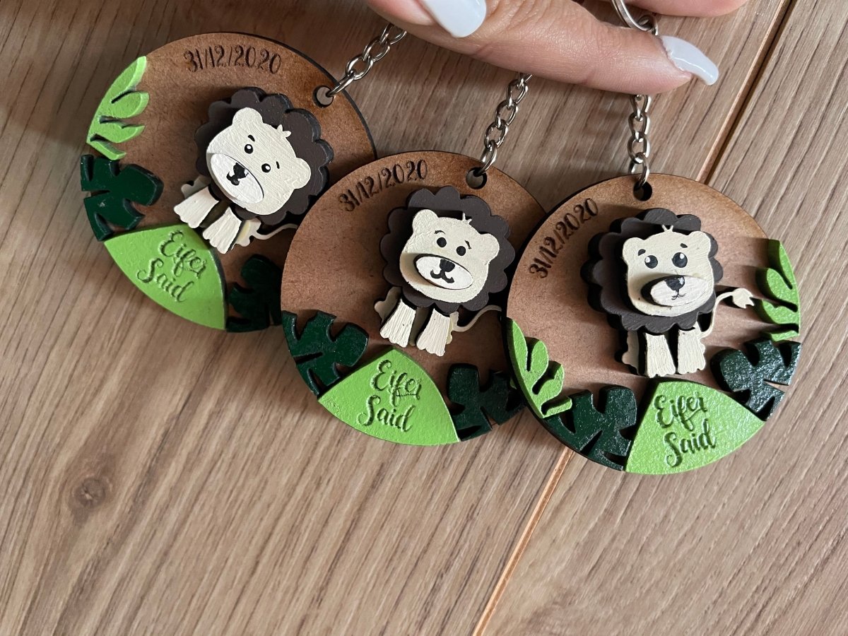 Llavero para regalo de baby shower o bautismo personalizado en madera - Felt Craft RD