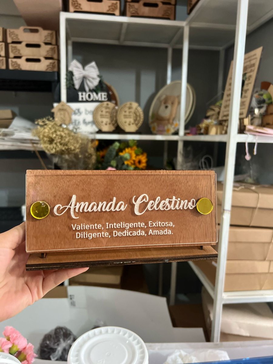 Pisapapel personalizado en madera y acrilico grabado - Felt Craft RD