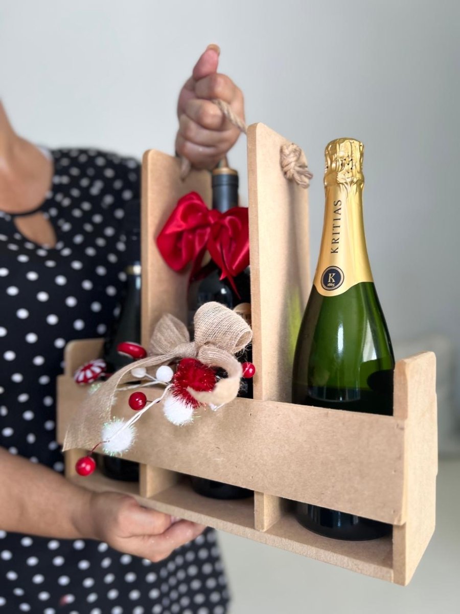 Portavino elegante de madera ideal para regalos especiales