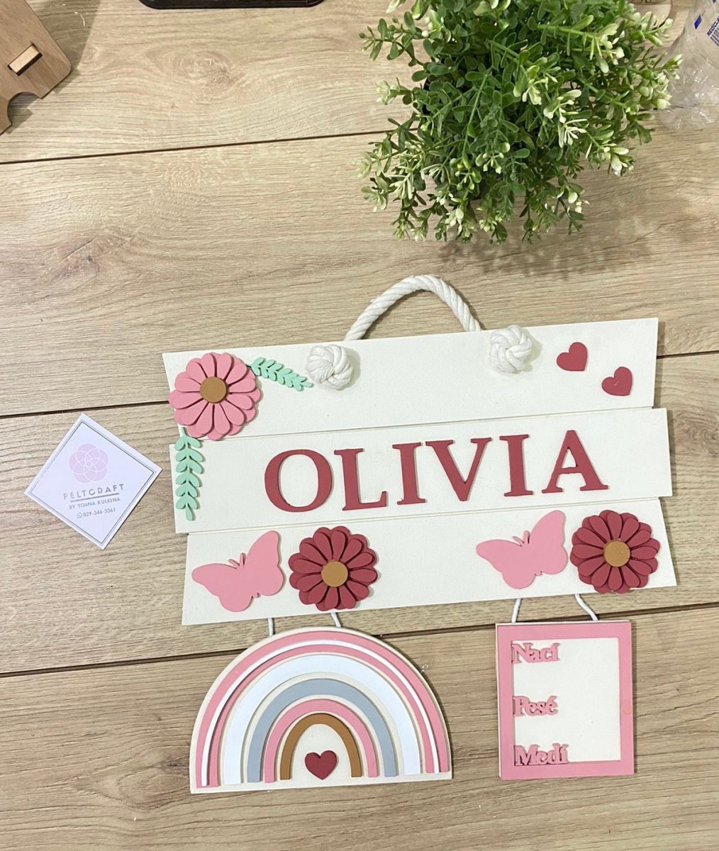 Rainbow above crib hanger girl - Felt Craft RD