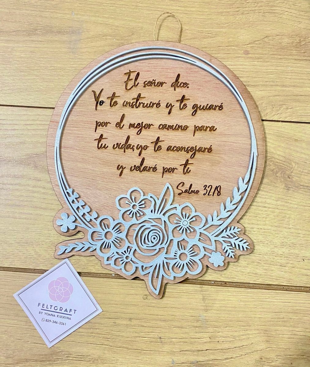 Regalo para madrina o padrino personalizado en madera Santo Domingo - Felt Craft RD