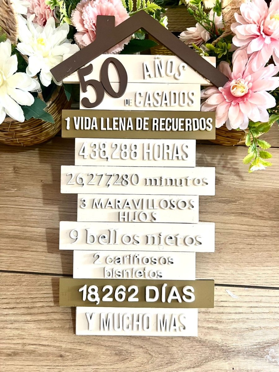 Regalo personalizado letrero madera aniversario - Felt Craft RD