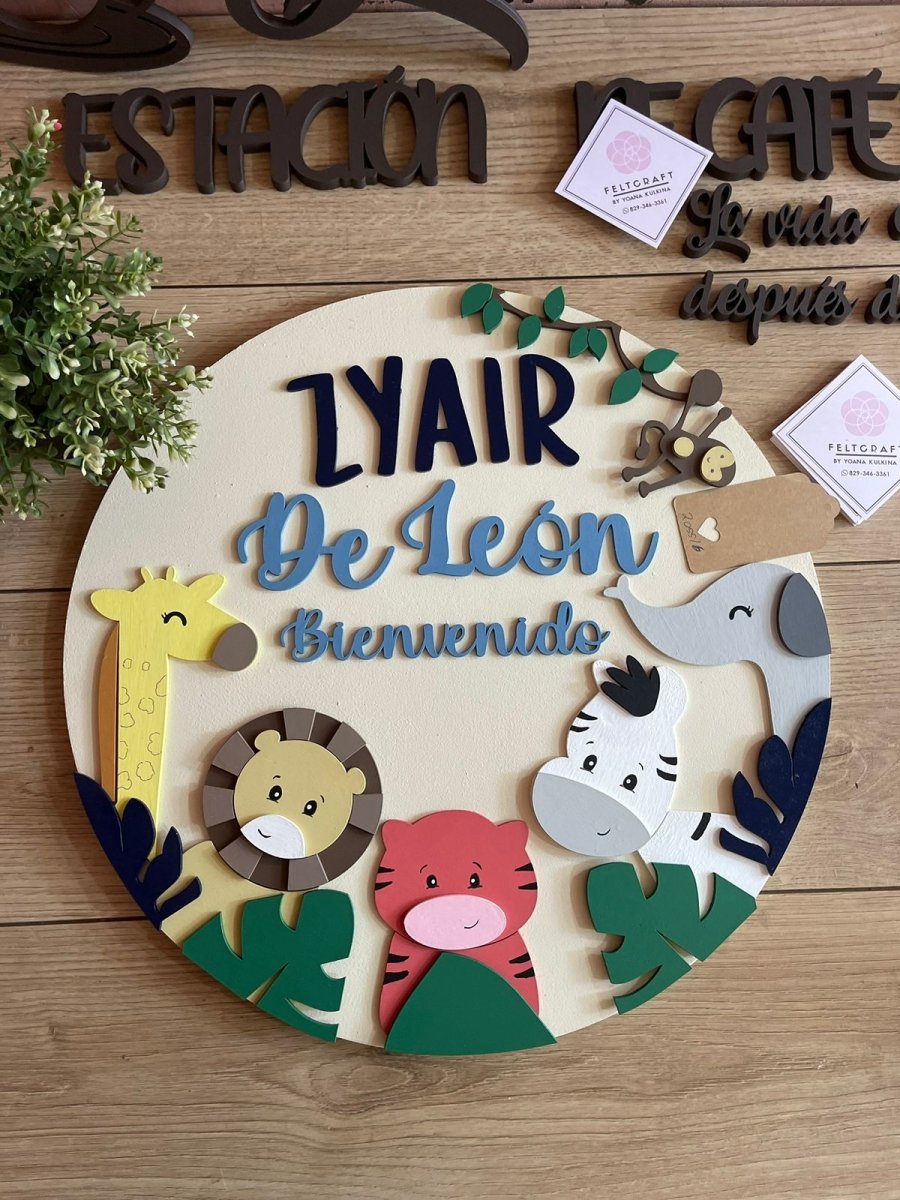 Decoración de pared personalizada temática safari