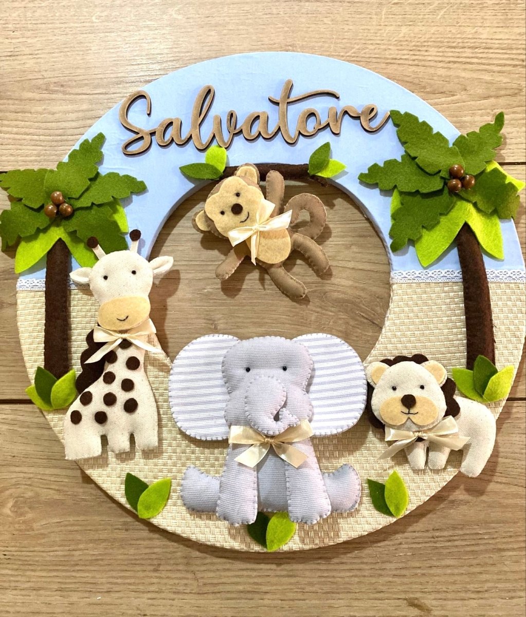 Safari Felt Baby Kids Room Decor Hanger - Felt Craft RD