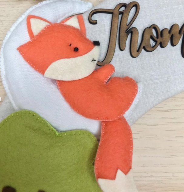 Fox felt plush from safari baby shower decoration set – Feltcraft RD