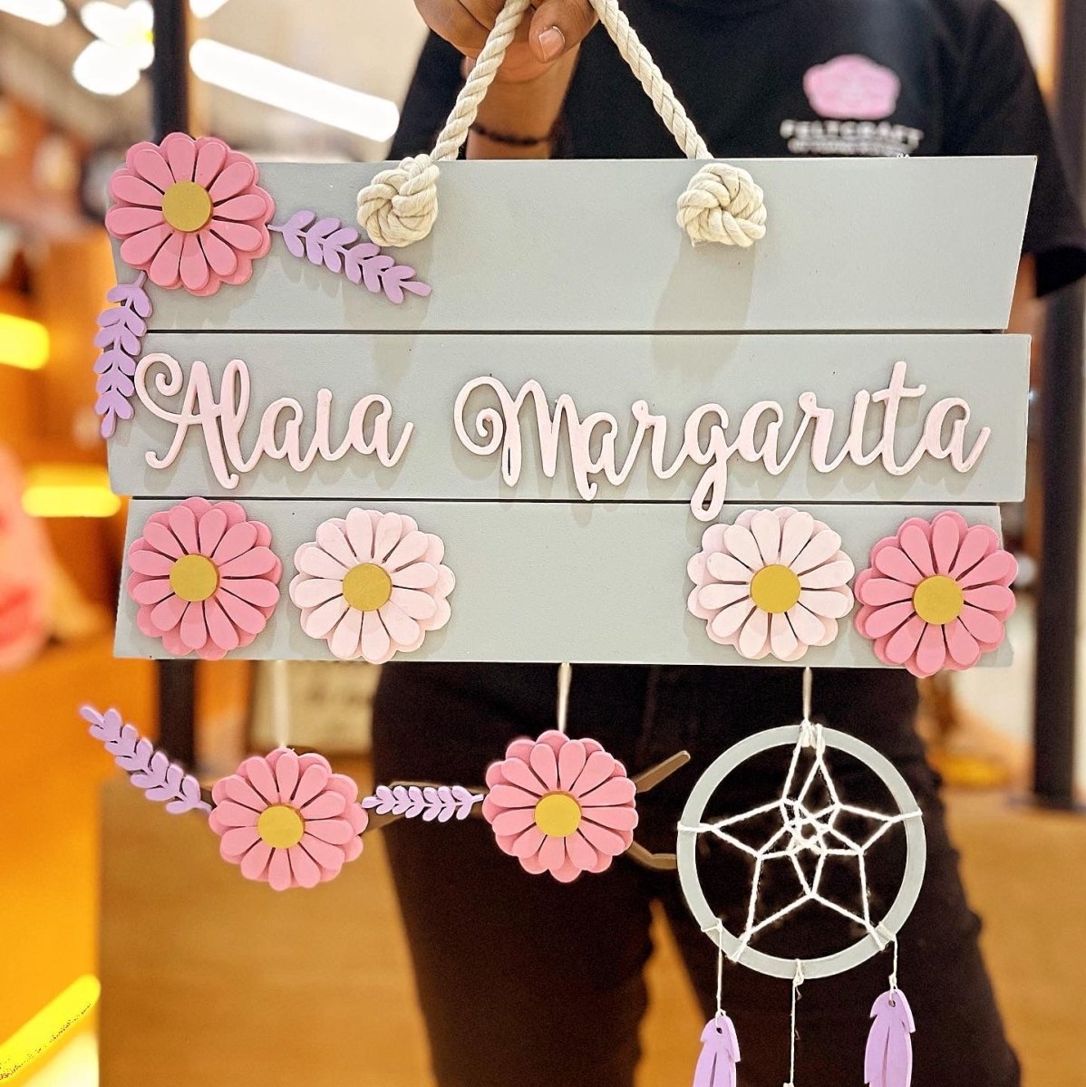 Safari nursery decor Elephant Dreams Catcher Baby Boy Wall Hanging - Felt Craft RD