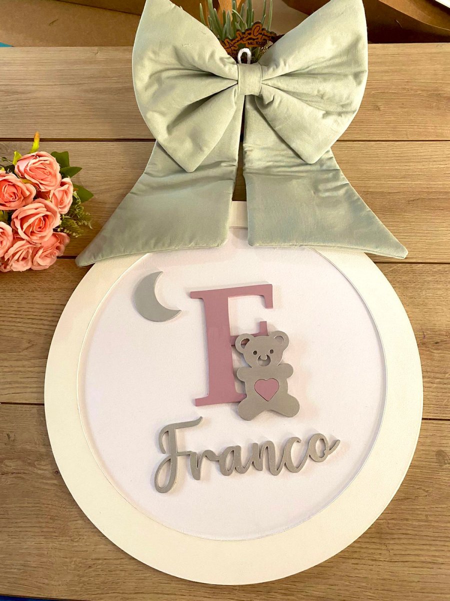 Safari nursery decor Light Green Moon Baby Girl Wall Hanging - Felt Craft RD