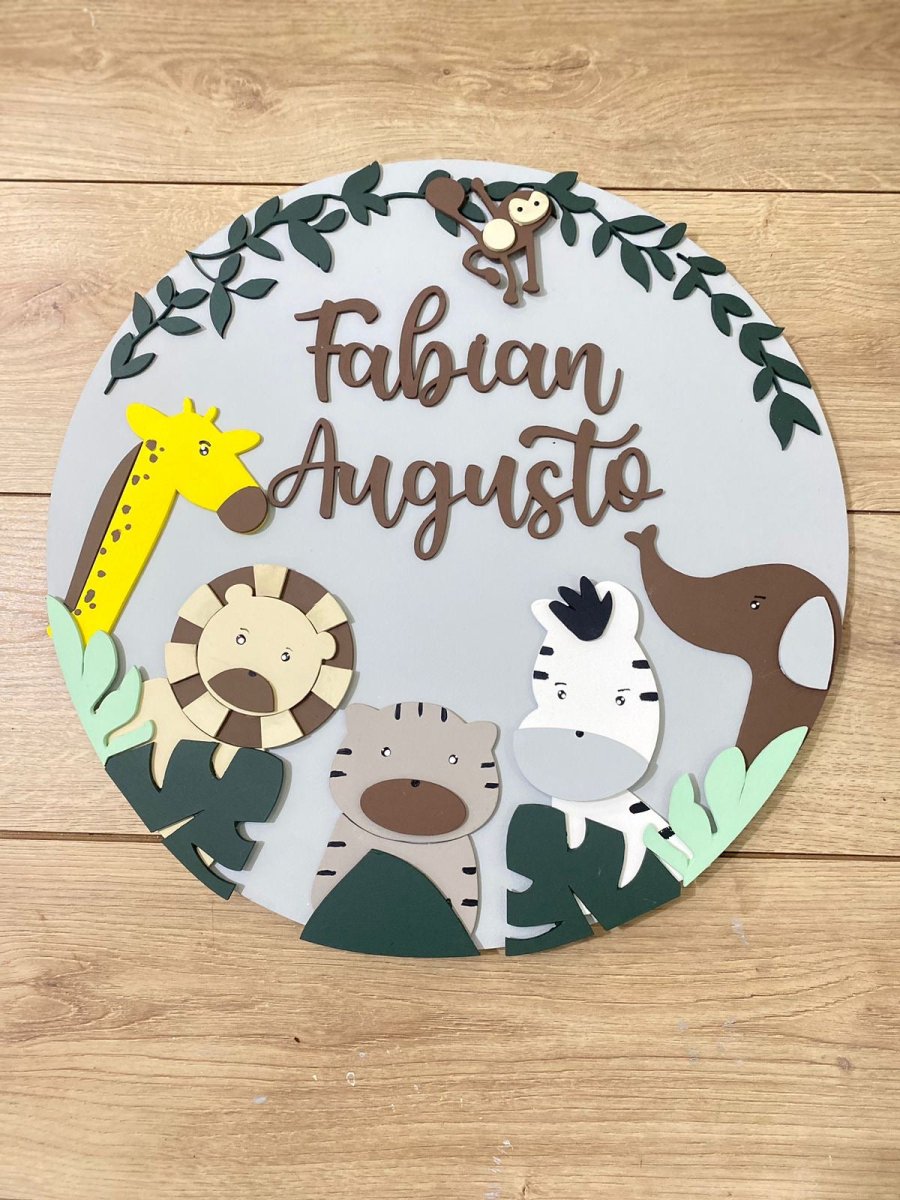 Safari nursery decor Monkey hanger above crib boy - Felt Craft RD