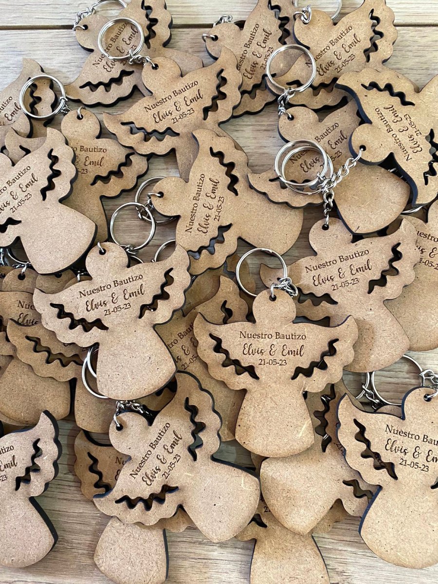 Set de Llaveros con forma de ángel para bautizo personalizados - Felt Craft RD