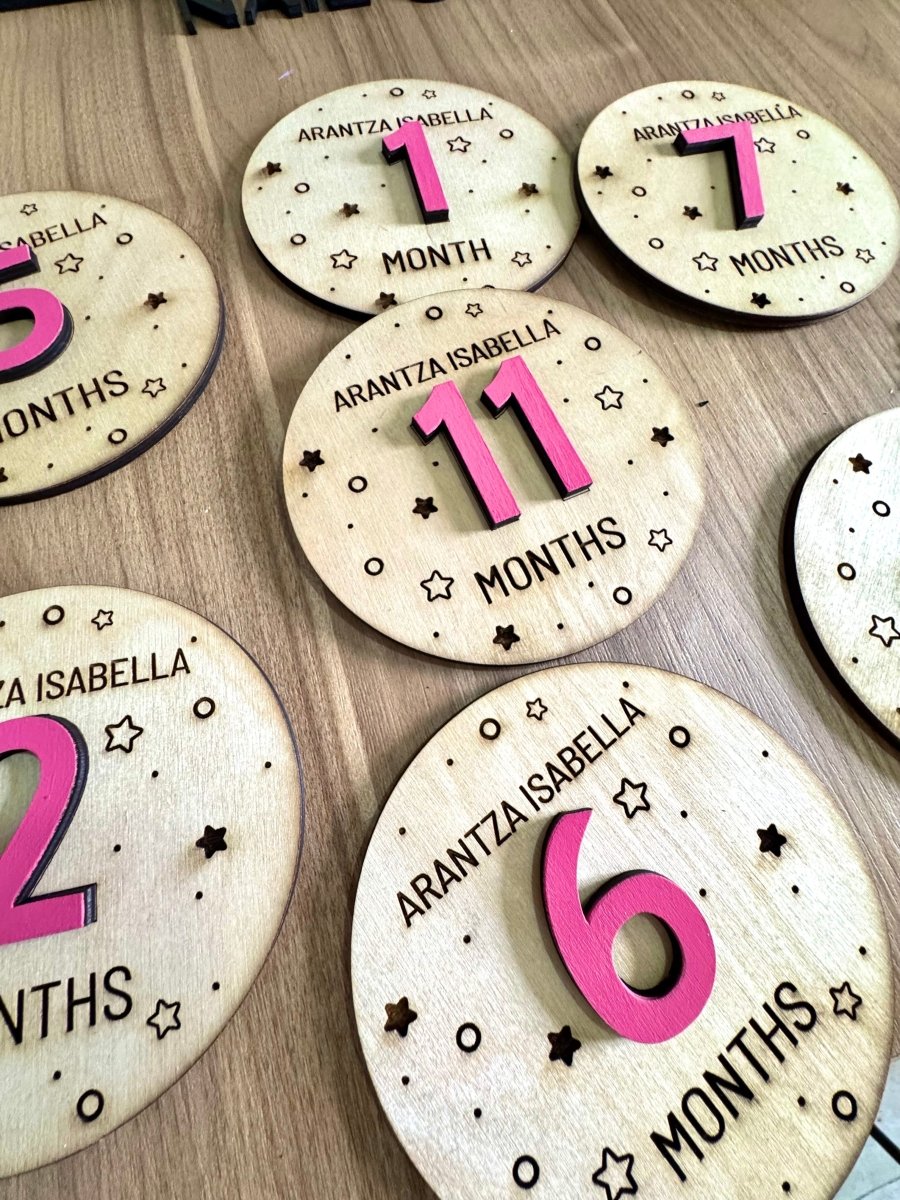 Set tags para fotografia bebe - Felt Craft RD