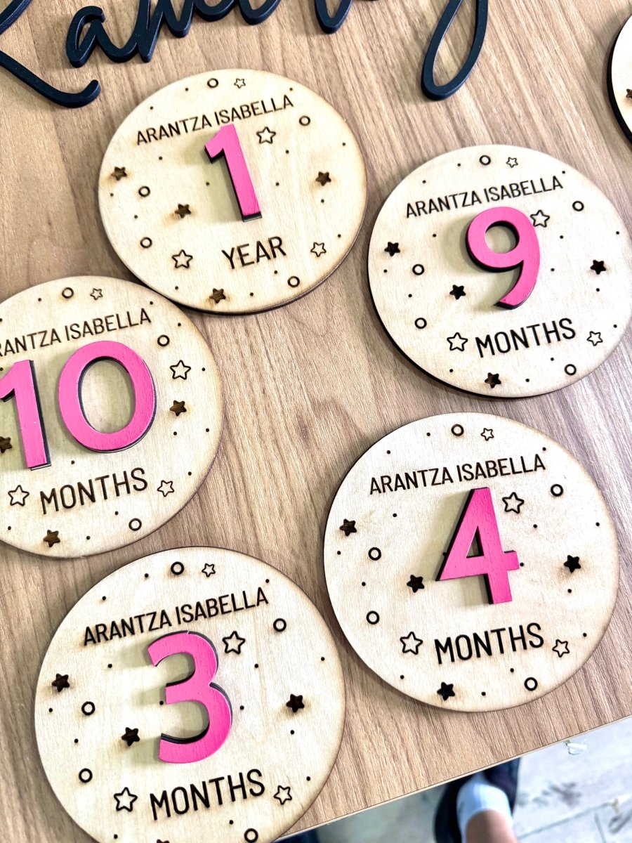 Set tags para fotografia bebe - Felt Craft RD