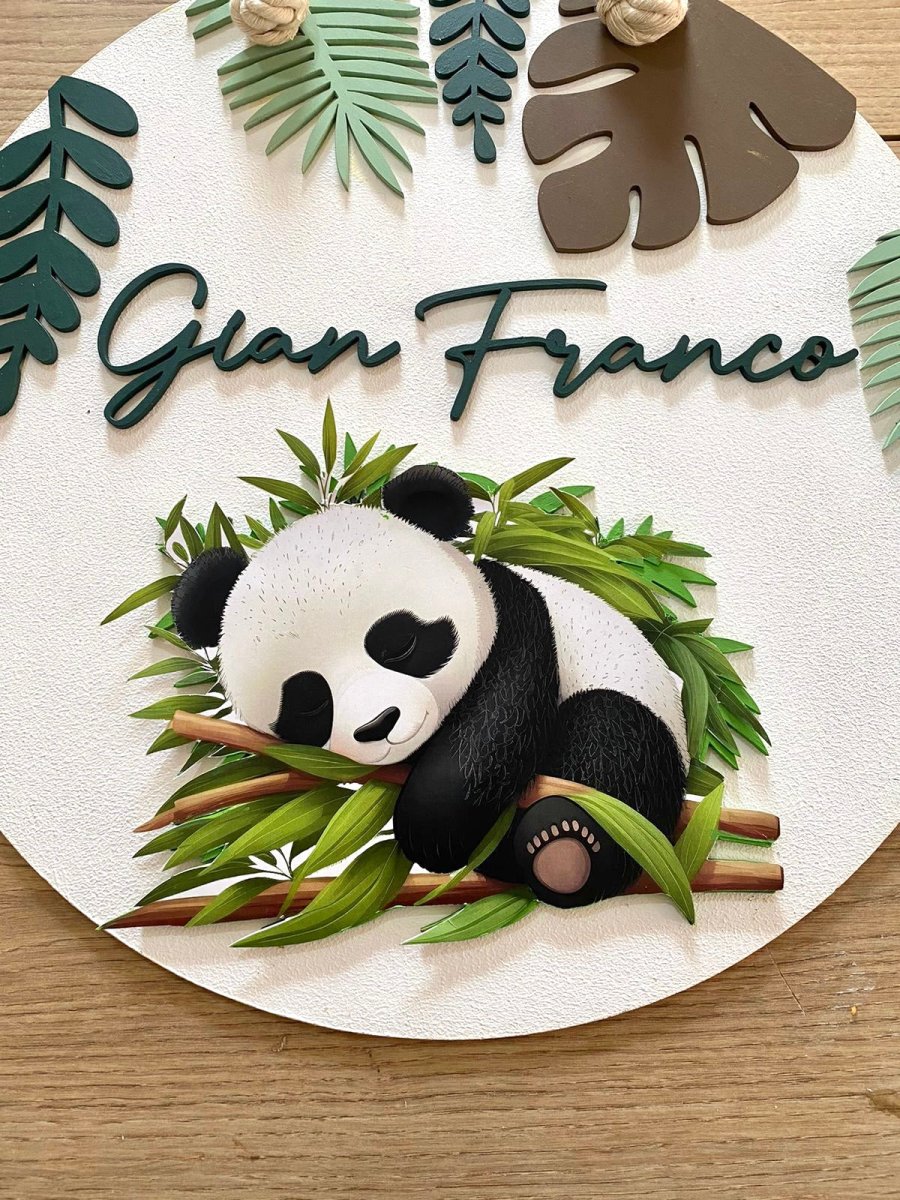 Sleepy Panda Baby Boy Nursery Decor - Felt Craft RD