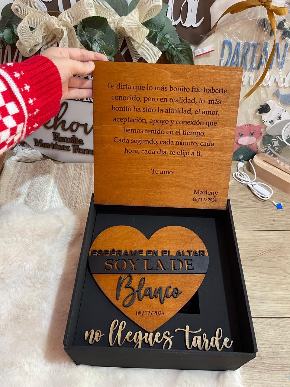 souvenir caja madera personalizado boda