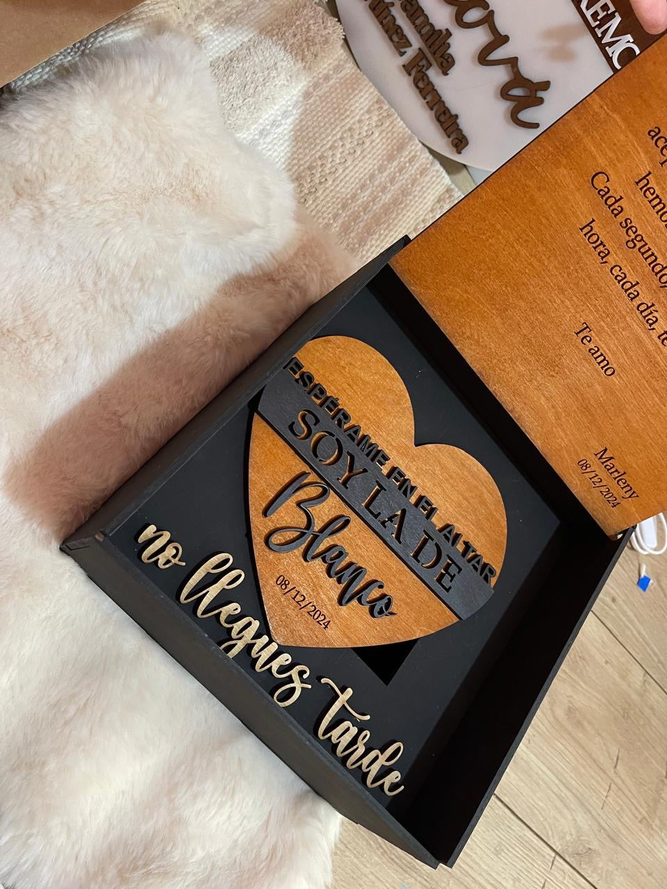souvenir caja madera personalizado boda
