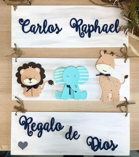 Safari Trip Baby Boy Wall Hanging