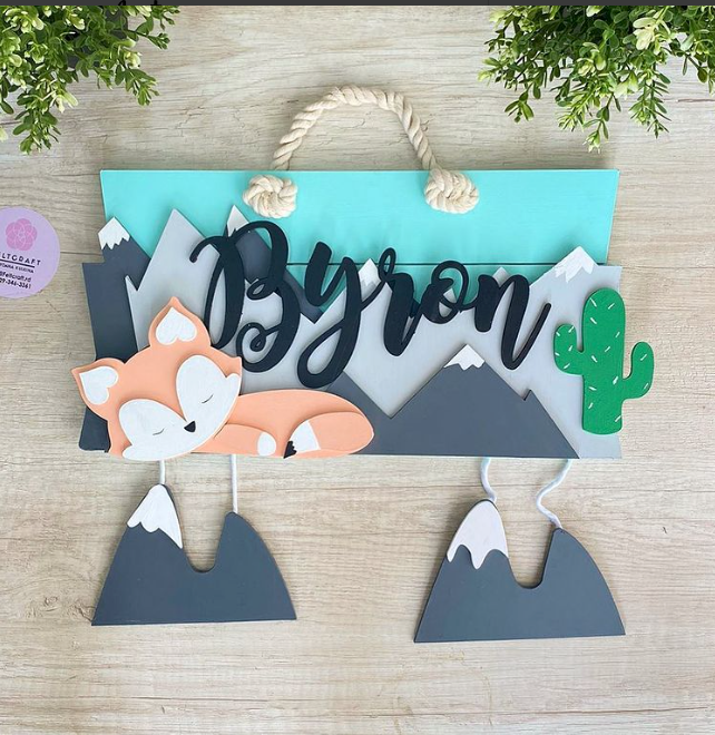 Zorro & Cactus Hanger Baby Boy Wall Hanging