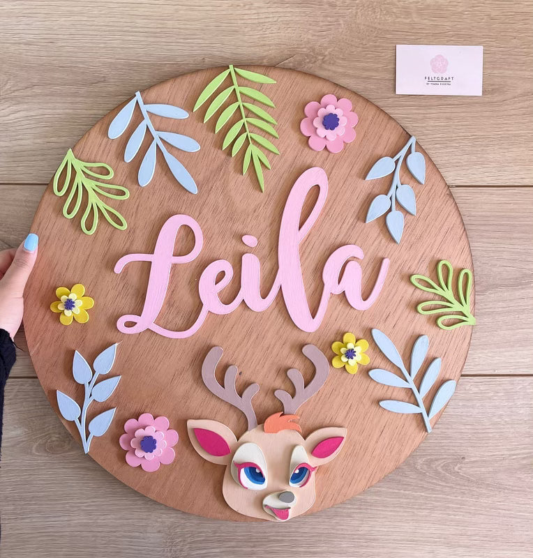 Deer Baby Girl wall Hanging