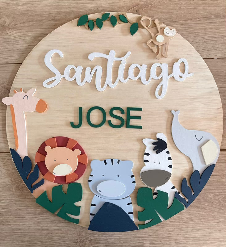 Safari nursery decor Colgante Selvático de línea clara Boy